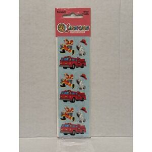 VTG Sandylion Kromekote Sticker Fire Truck,Fireman,Dalmatian 1 Sheet NIP Retired